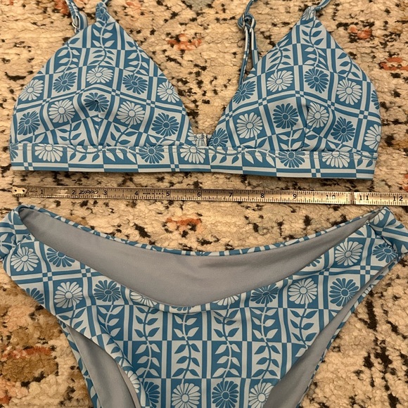 Rhythm x Free People Blue Journey Surf Bikini Set | XS - Picture 4 of 4